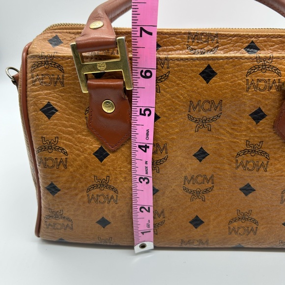 MCM VISETOS Boston bag cognac in color. - Picture 3 of 10